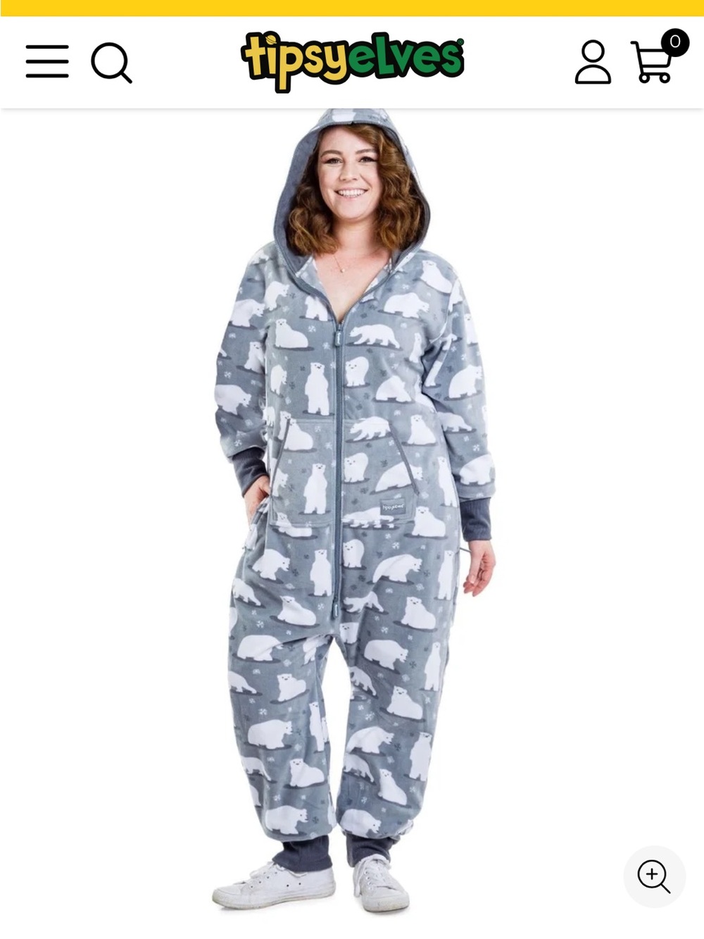 Tipsy Elves Women's Polar Bear pajamas Jumpsuit